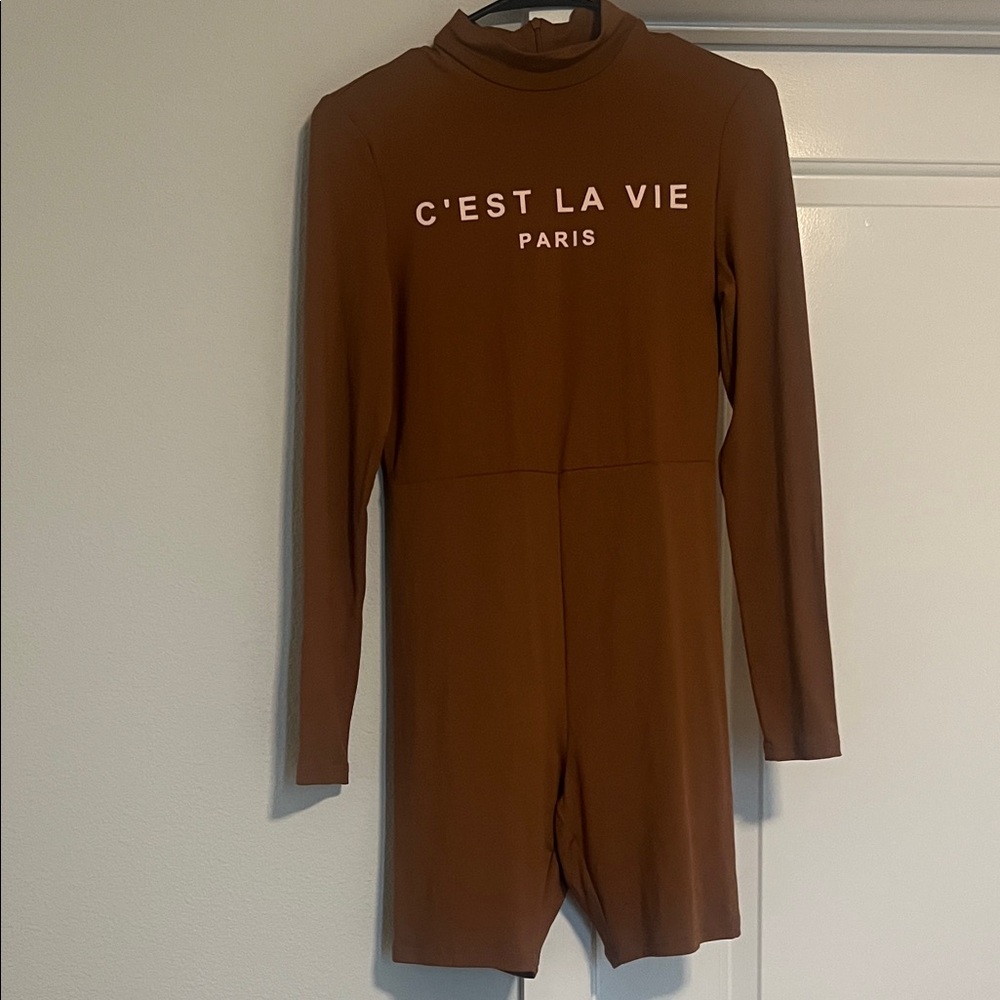 SHEIN Brown Long Sleeve Jumpsuit. NEVER WORN